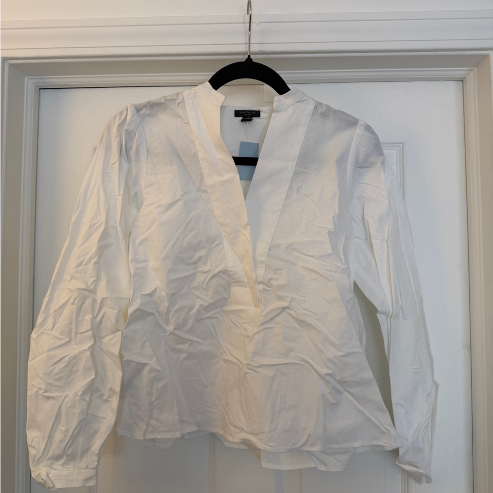 Ann Taylor Crisp White Blouse
